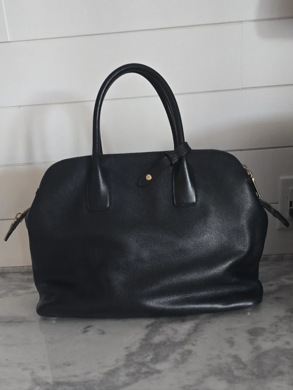 Prada Milano Black Saffiano Leather Dome Satchel with Dust Bag - Picture 5 of 15